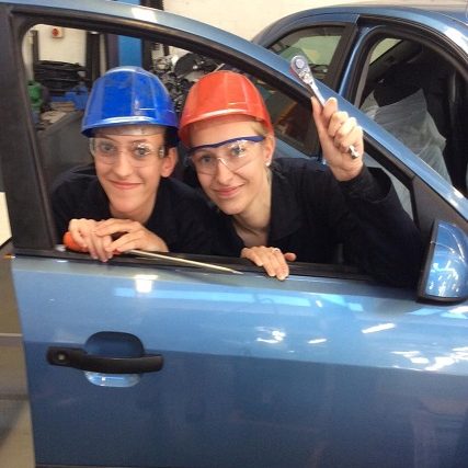 Motor vehicle students Naomi & Abigail Parkes