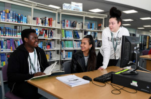 Picture of a group of students in the college's Study Hub
