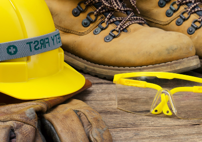 Boots and a hard hat