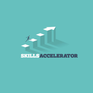 Graphic with the text "skills accelerator"