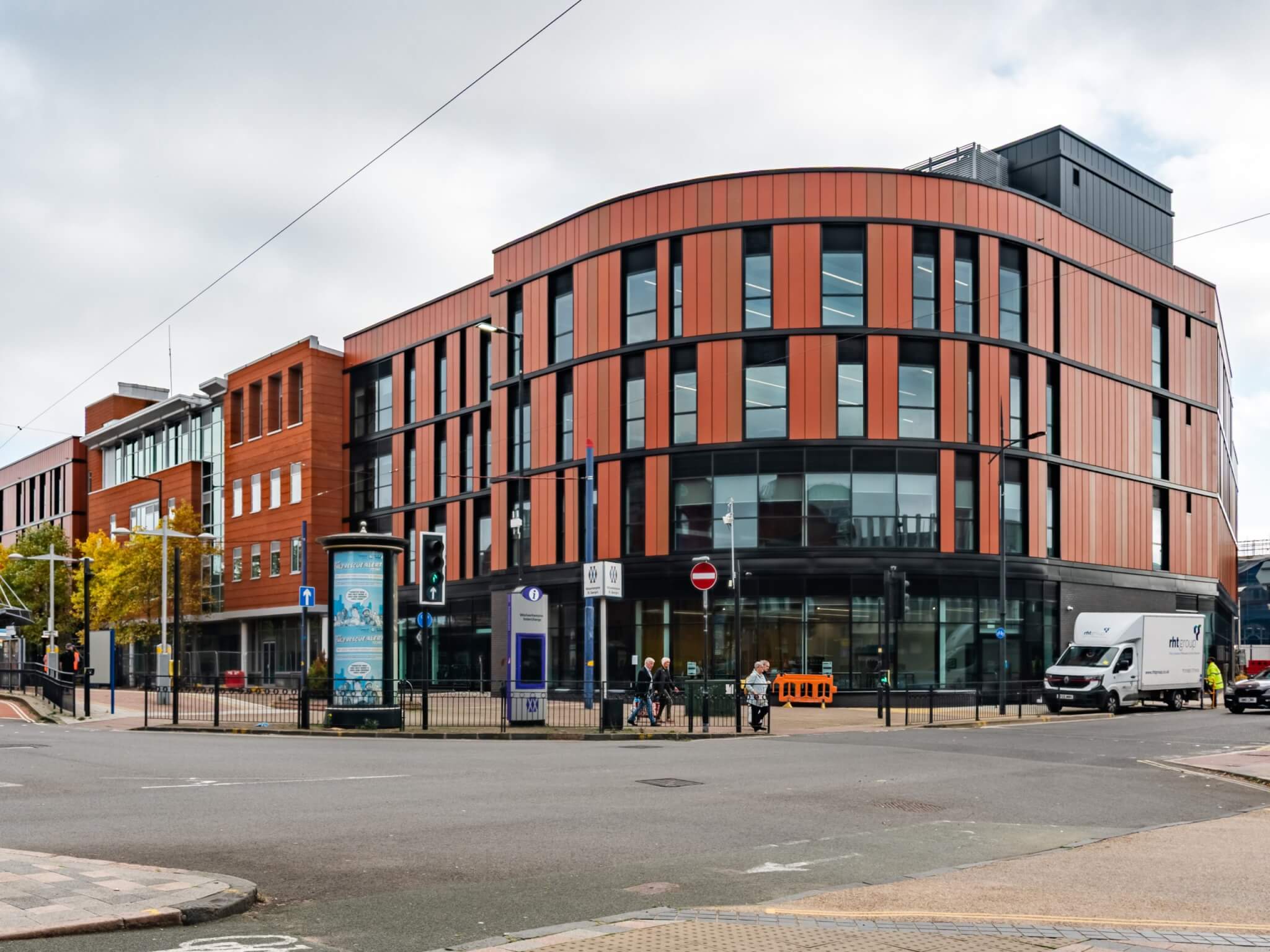 An image of the outside of the new college campus