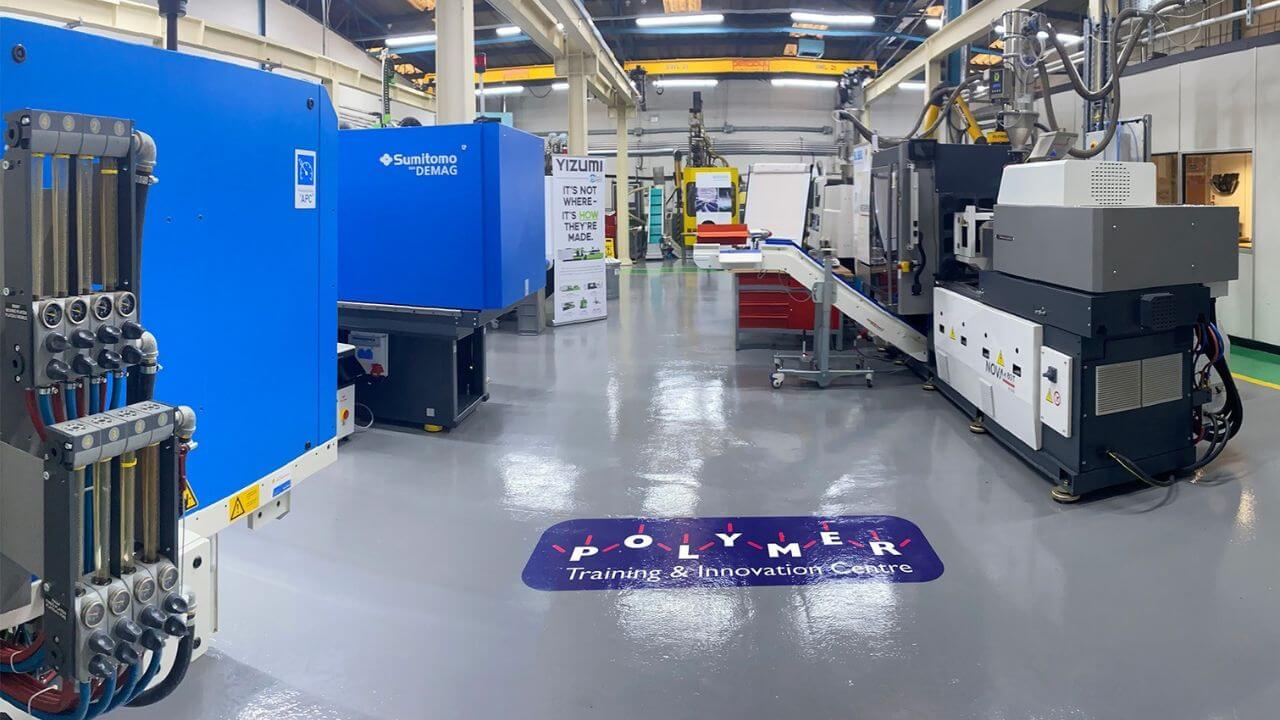 An image of a workshop and machines at the polymer training centre
