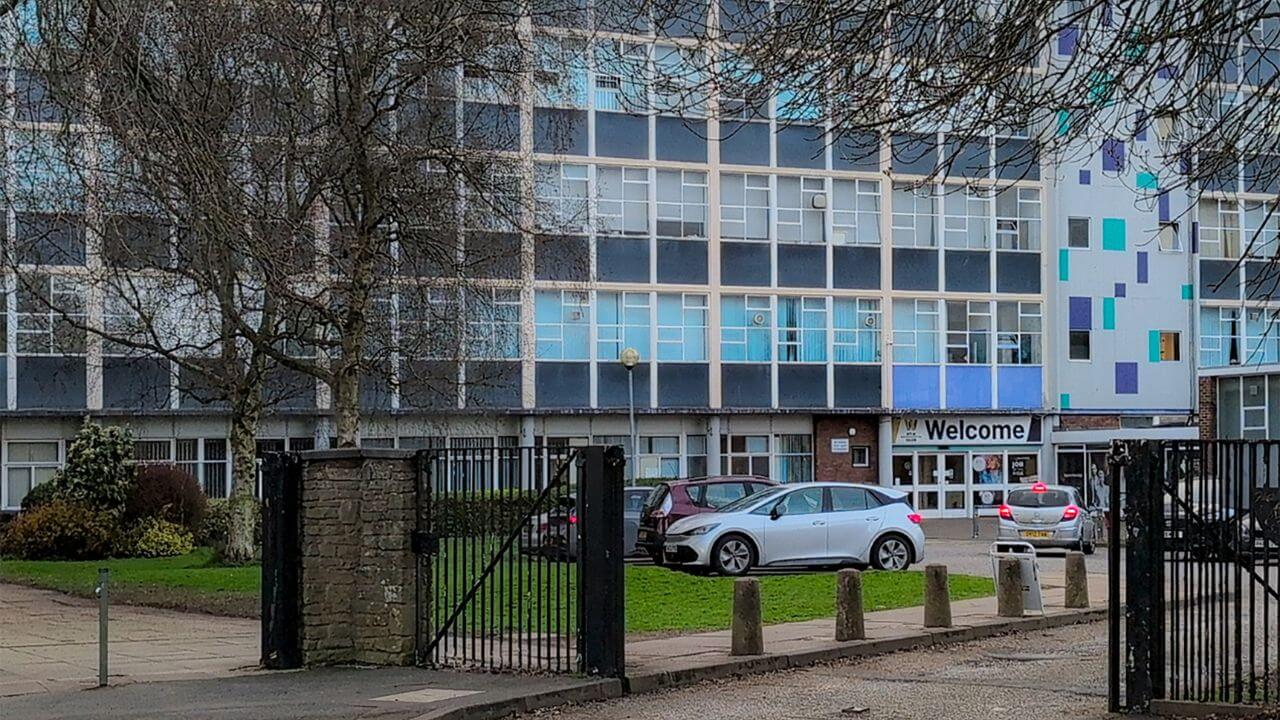 An outside shot of the Paget Road campus