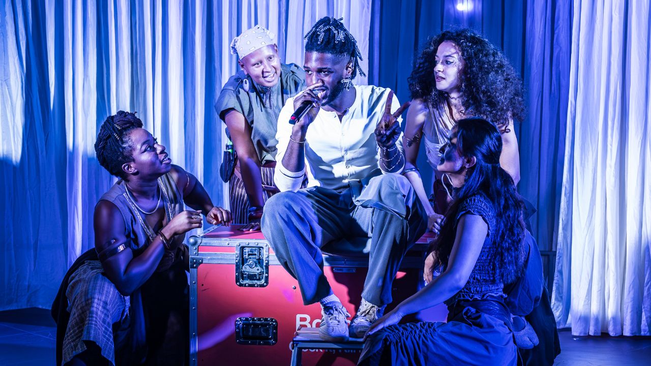 Performers in National Theatre production of Bacchae (Schools' Version) - credit Mark Brenner